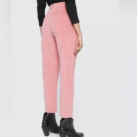 Rebecca Minkoff Women's Sandra Corduroy Pants Crop Pockets Stretchy Pink Size 4 - Picture 2 of 8